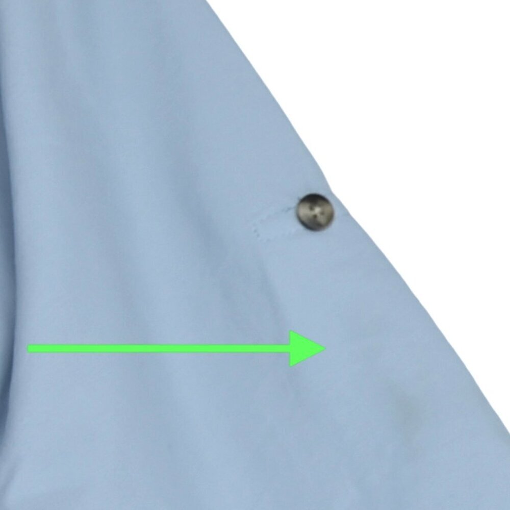 LL BEAN Men's Long Sleeve Fishing Hiking Vented Shirt Sky Blue Size Medium - Picture 8 of 8